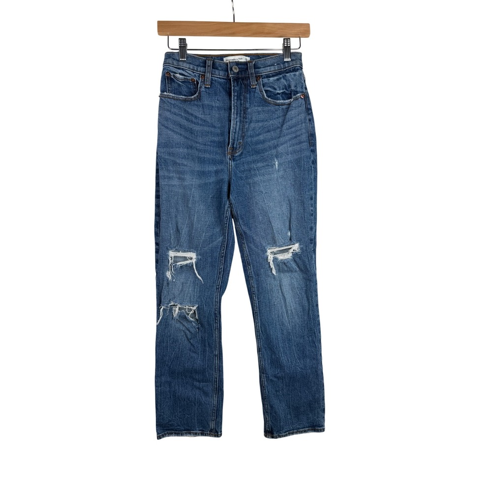 Abercrombie & Fitch Ankle Straight Ultra High Rise‎ Curve Jeans size 2/26 Blue